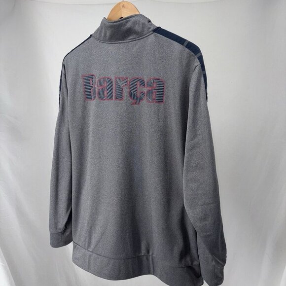 FC Barcelona Grey Warm Up Jacket Full Zip Men's Size XL Extra Large Soccer Mint - Picture 3 of 11